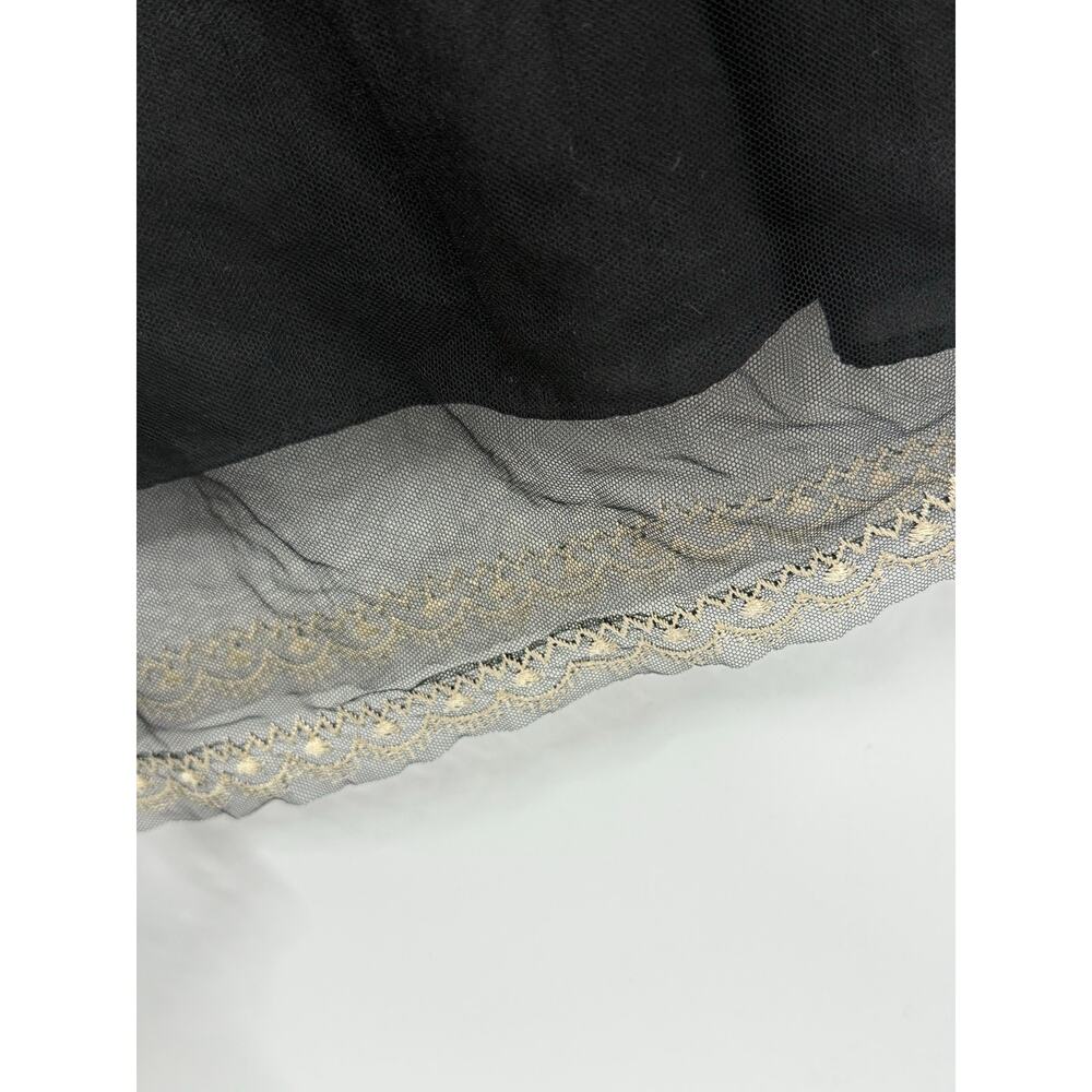 By Megyn Maxi Dress Women Size 10/12 (Estimated) Black Embroidered Floral Mesh - Picture 8 of 12
